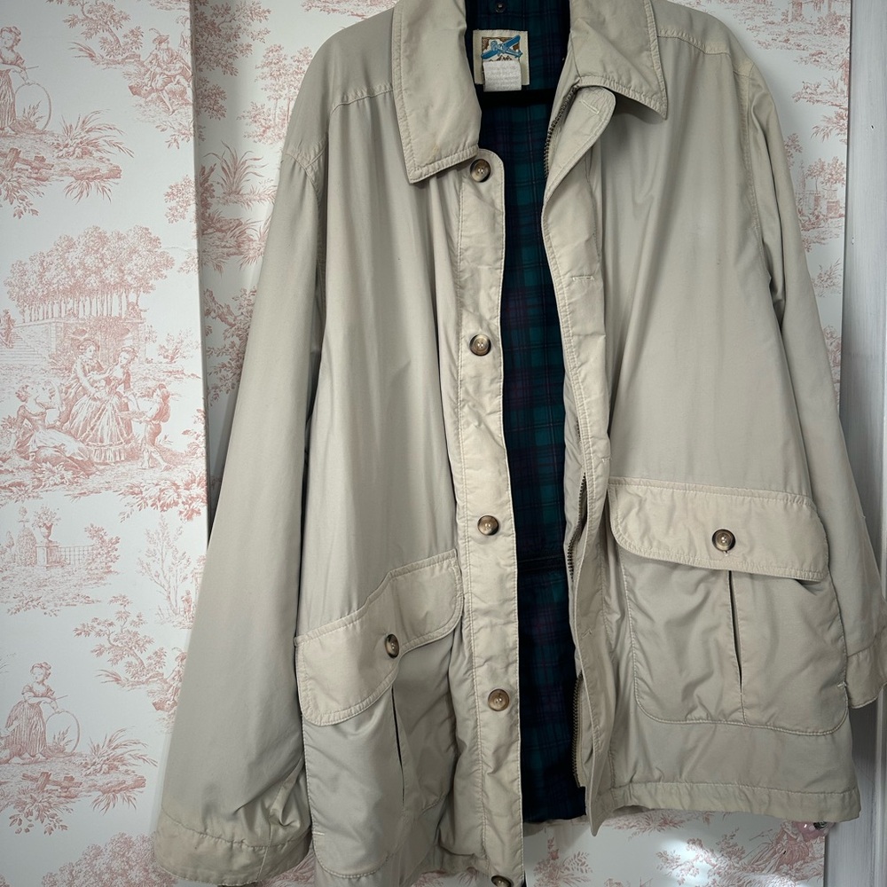 Vintage Travel Smith Khaki And Tartan Windbreaker Jacket